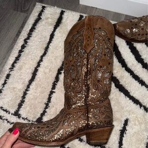 Brown Sequin CORRAL Cowboy Boots